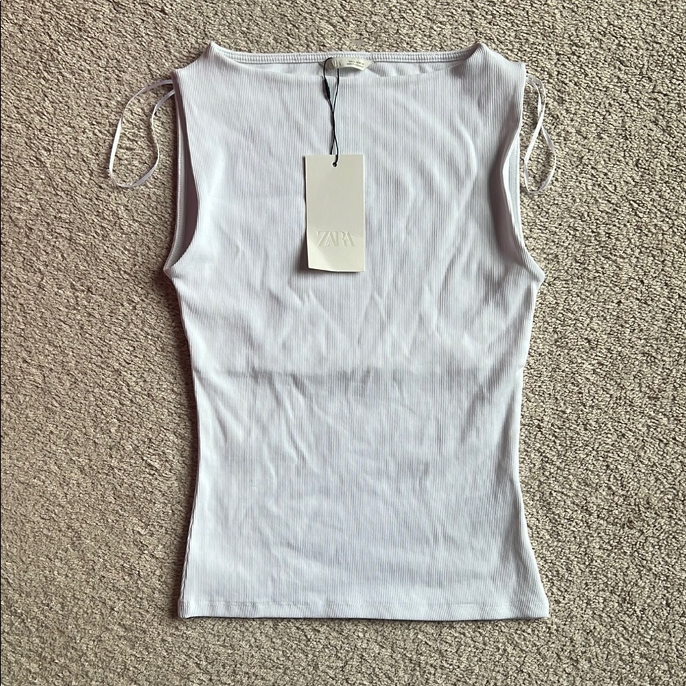 Zara White Sleeveless Women's Top